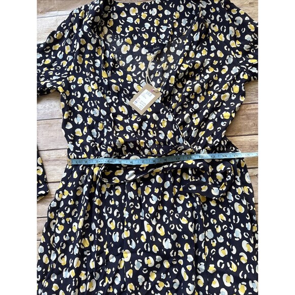 NEW $113 Joules Chloe Print Wrap Dress - Navy Leopard/ Animal Print Size 8 - Picture 6 of 10